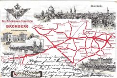 Königliche Direction der Ostbahn zu Bromberg.Pocztówka przedstawiająca Królewską Dyrekcję Kolei Wschodniej Bydgoszcz.16.11.1904 rok