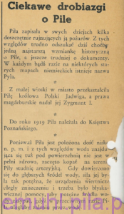 Ciekawe drobiazgi w: Piła Mówi, 7 lipca 1946, Rok 1, nr 1, str. 12